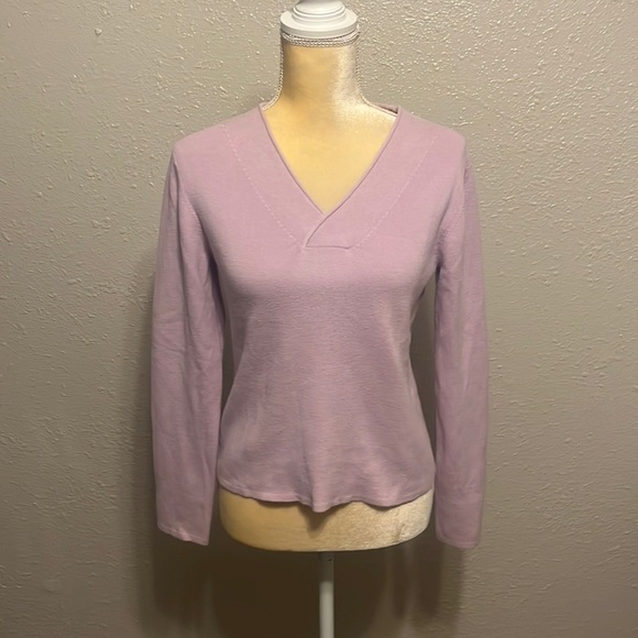 J. Jill Tops - J. Jill Lavender Long‎ Sleeve V-Neck Blouse Size S